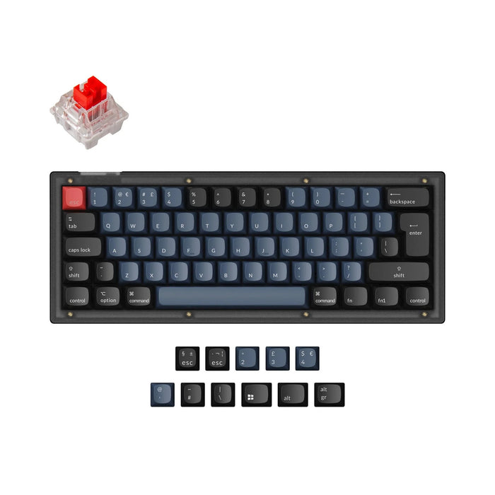 Keychron V4 QMK Frosted Black RGB ISO UK Linear K Pro Red