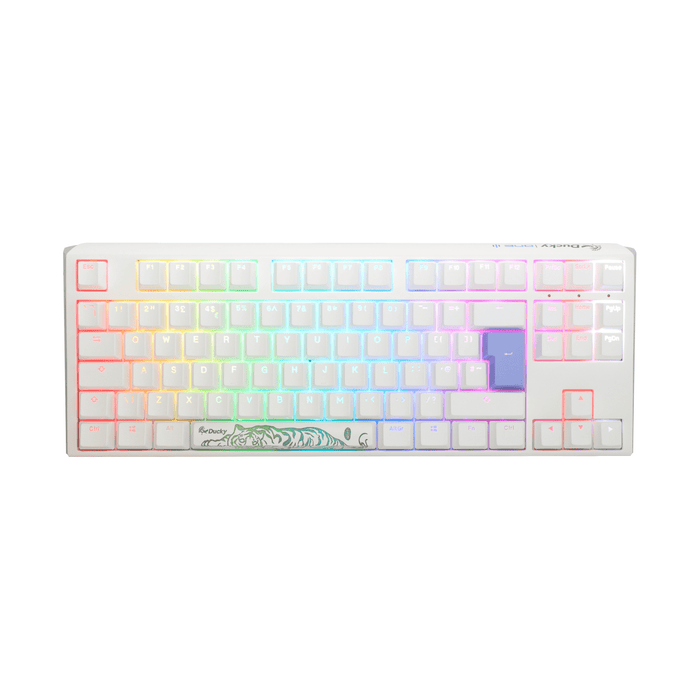 Ducky One 3 TKL Pure White UK ISO RGB Cherry MX Silent Red