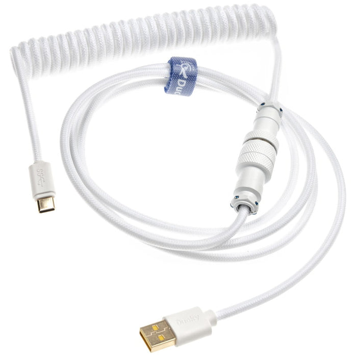 Ducky Premicord Pure White Custom Coiled USB-C Keyboard Cable