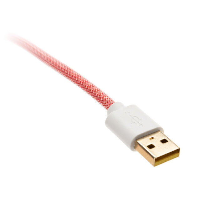 Ducky Premicord Apple Red Custom Coiled USB-C Keyboard Cable