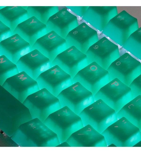 TAI-HAO ABS DOUBLE SHOT CUBIC JELLY JADE 152 KEYCAPS