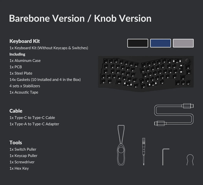 Keychron Q8 Carbon Black Alice RGB ISO Barebones