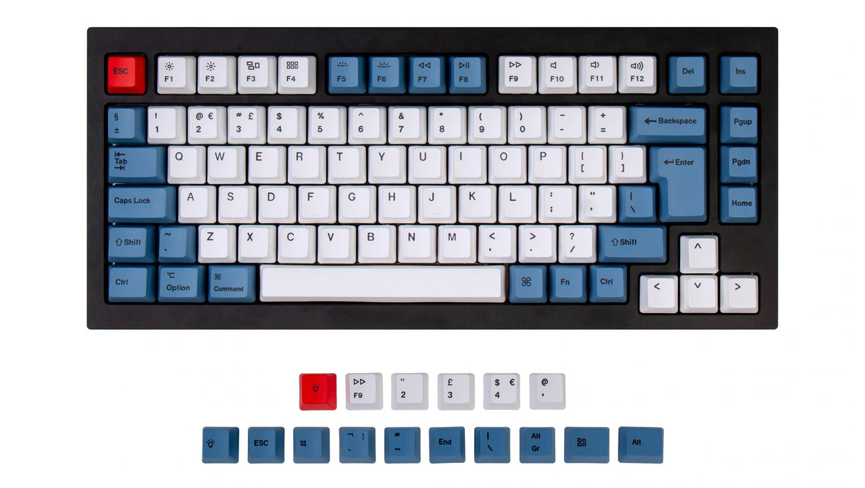 Keychron Q1 & K2 Blue OEM ISO Dye-Sub PBT Keycap Set