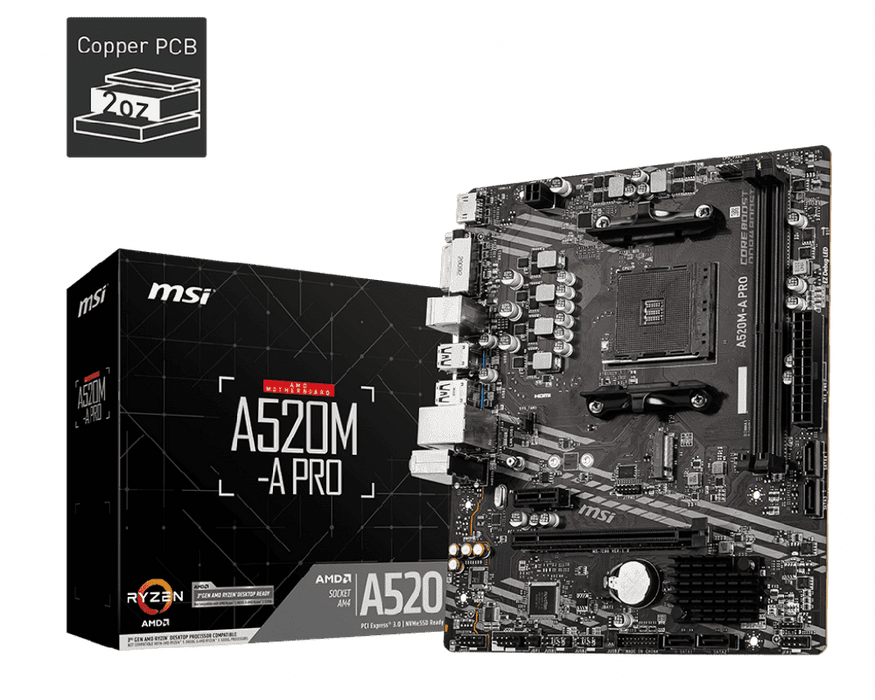 MSI A520M-A PRO AM4 MOTHERBOARD