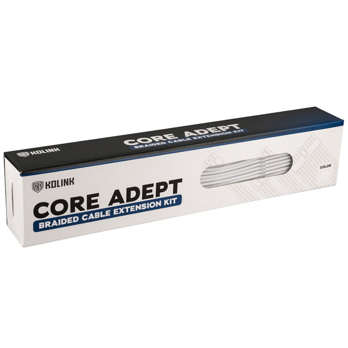 Kolink Core Adept Braided Cable Extension Kit Brilliant White