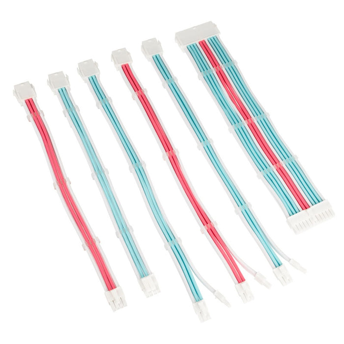 Kolink Core Adept Braided Cable Extension Kit Brilliant White/Neon Blue/Pure Pink